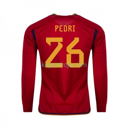 Billiga Fotbollströjor Spanien PEDRI 26 Hemma tröja WM 2022 Långärmad